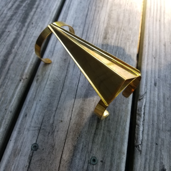 Scifi Designer big brass cuff bracelet spa… - Picture 4 of 6